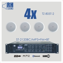 Nagłośnienie sufitowe RH SOUND ST-2120BC/MP3+FM+BT + 4x TZ-805T-2
